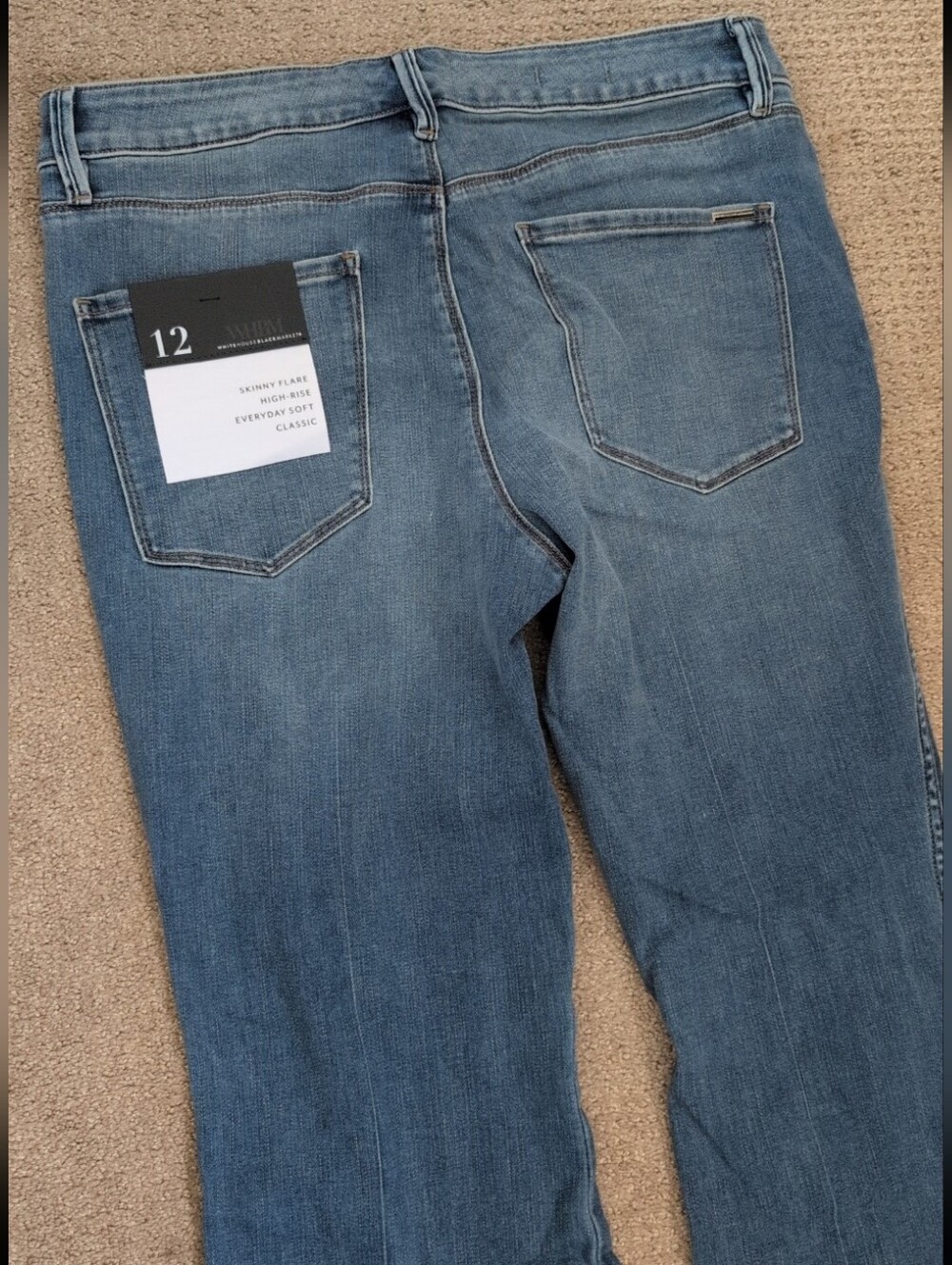 White House Black Market Everyday Soft Women's Skinny Flare High Rise Blue Jeans - Picture 3 of 6